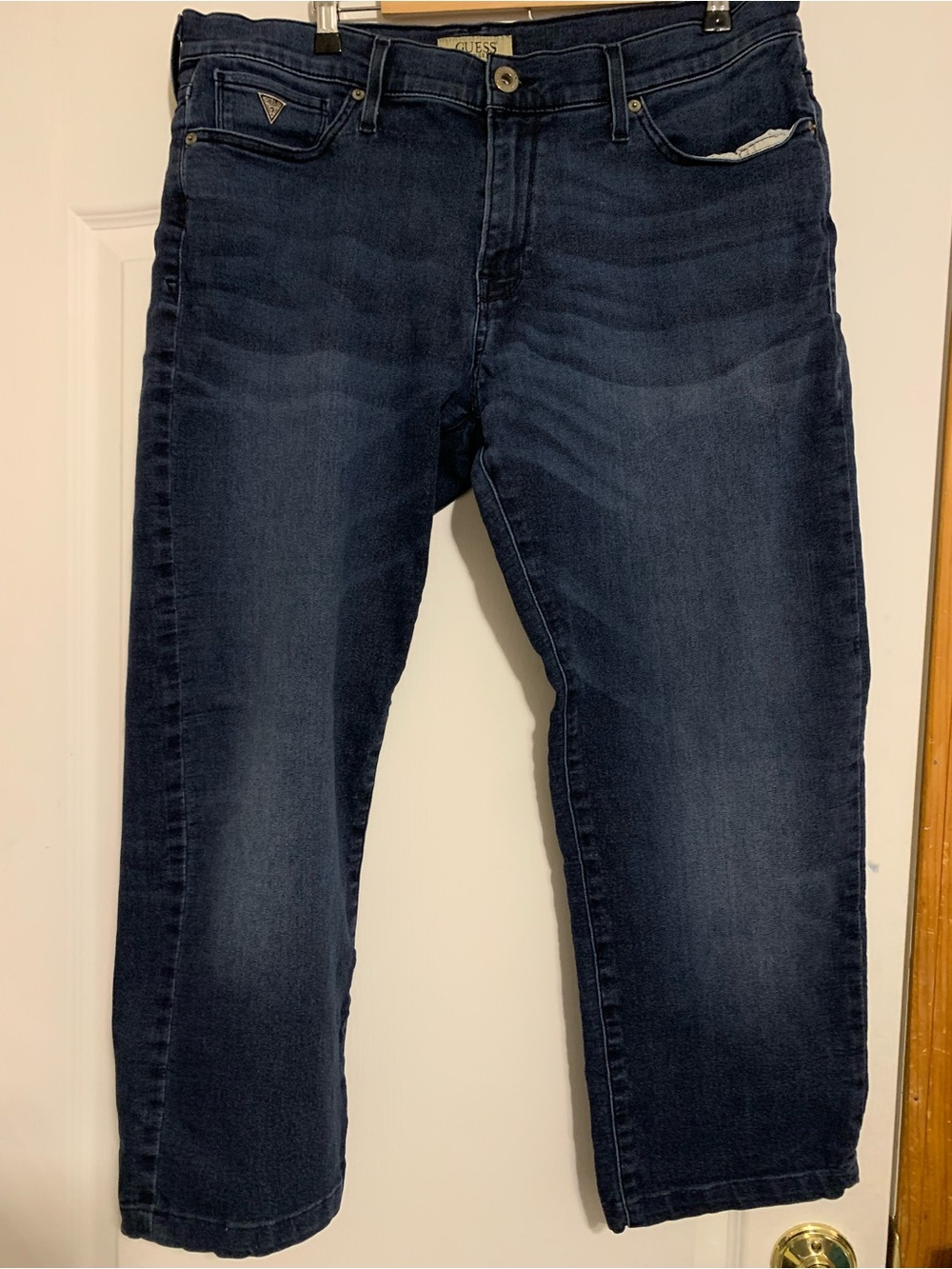 GUESS Men's 36x32 Lincoln Slim Straight Flex Fit Dark Blue Jeans